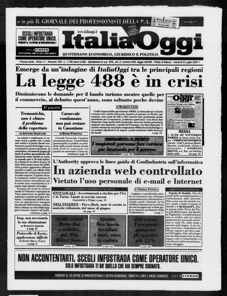 Italia oggi : quotidiano di economia finanza e politica